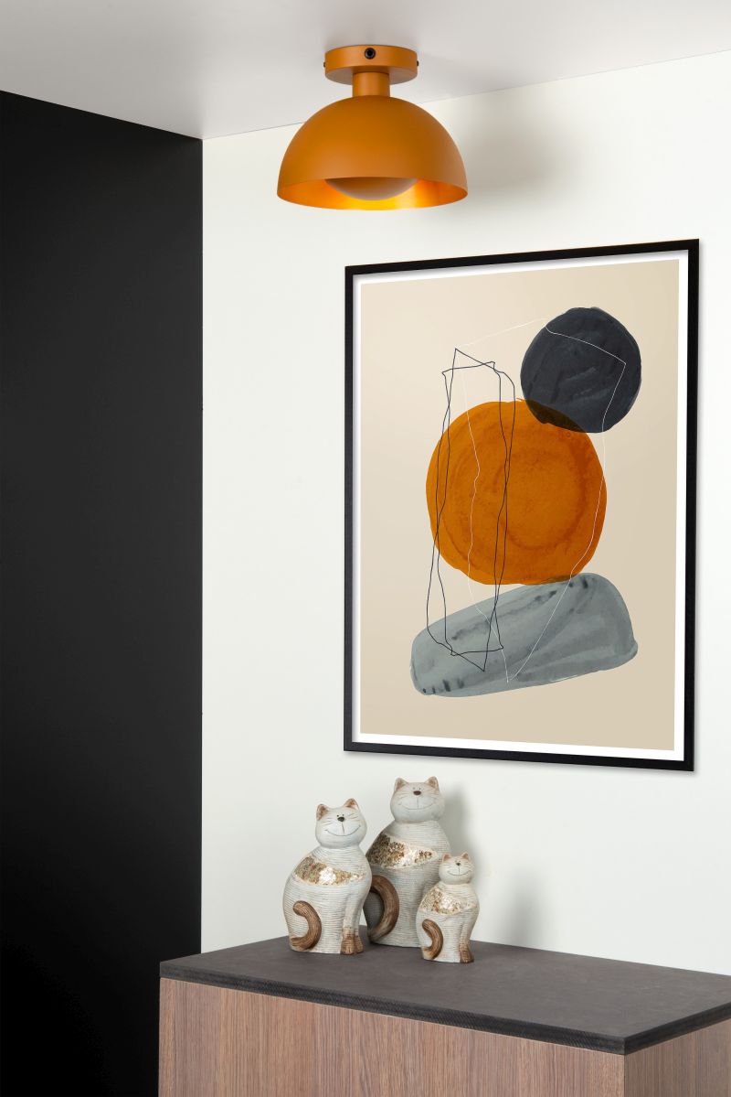 Lucide SIEMON - Zapustené stropné svietidlo - Ø 25 cm - 1xE27 - Okrová žltá